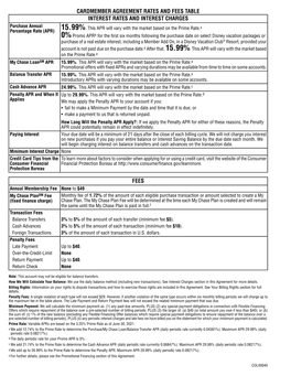 CARDMEMBER AGREEMENT RATES and FEES TABLE INTEREST RATES and INTEREST CHARGES Purchase Annual