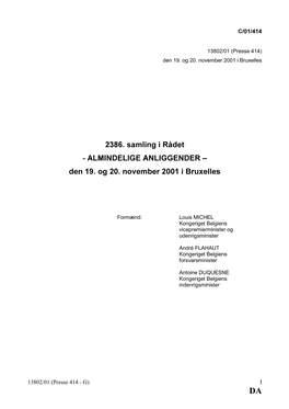 2386. Samling I Rndet ALMINDELIGE ANLIGGENDER ± Den 19. Og 20