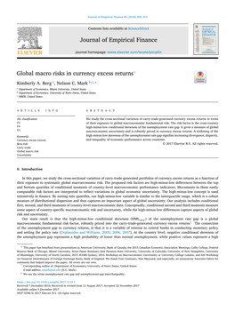 Global Macro Risks in Currency Excess Returns✩