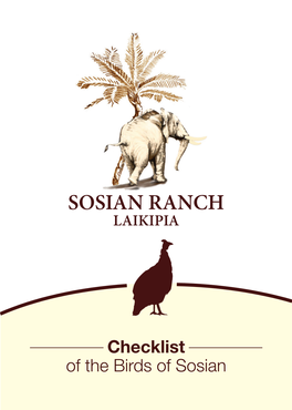 Checklist of the Birds of Sosian Introduction