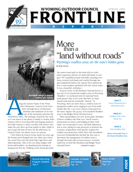 Land Without Roads” Wyoming’S Roadless Areas Are the State’S Hidden Gems by Molly Absolon