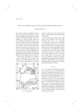 Results of Three Small Excavations in Nahf, Upper Galilee