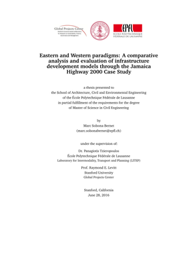 Eastern and Western Paradigms: a Comparative Analysis and Evaluation of Infrastructure Development Models Through the Jamaica Highway 2000 Case Study