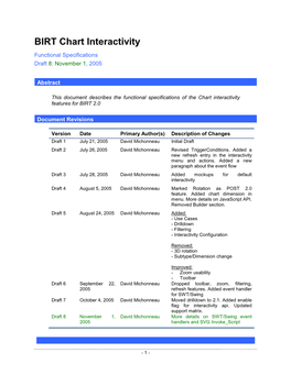 BIRT Chart Interactivity Functional Specifications Draft 8: November 1 , 2005