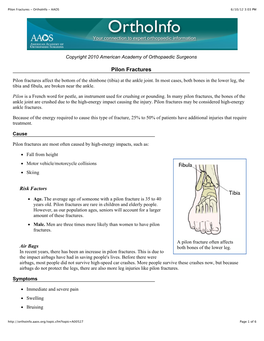 Pilon Fractures - Orthoinfo - AAOS 6/10/12 3:03 PM