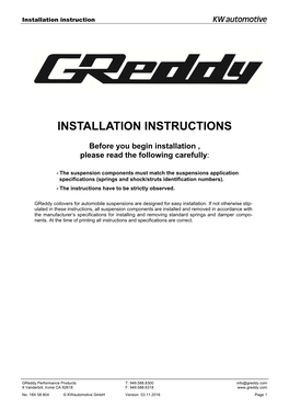 Installation Instructions