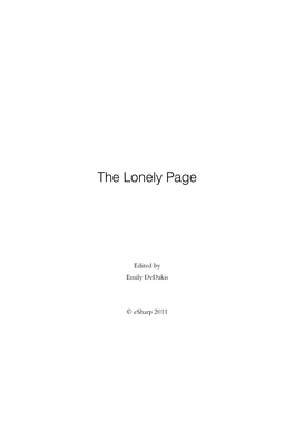 The Lonely Page