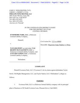 (11534) PHILLIPS WINCHESTER, LLC 4001 South 700 East, Suite 500 Salt Lake City, Utah 84107 Tel: (801) 935-4932 Fax: (801) 935-4936 Attorneys for Plaintiff