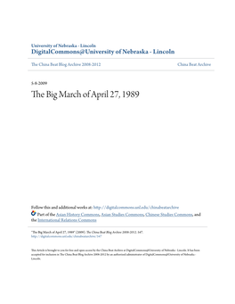 The Big March of April 27, 1989 May 8, 2009 in Uncategorized by the China Beat | No Comments