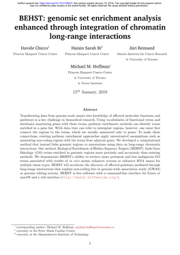 BEHST: Genomic Set Enrichment Analysis Enhanced Through Integration of Chromatin Long-Range Interactions