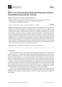 HIV-1 and Amyloid Beta Remodel Proteome of Brain Endothelial Extracellular Vesicles