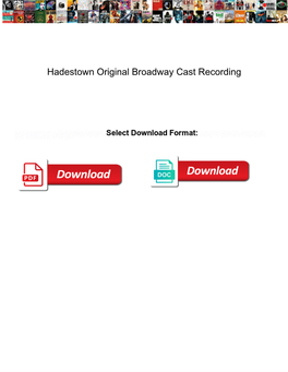 Hadestown Original Broadway Cast Recording