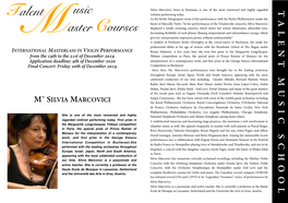 Regolamento Masterclass Silvia Marcovici Dicembre
