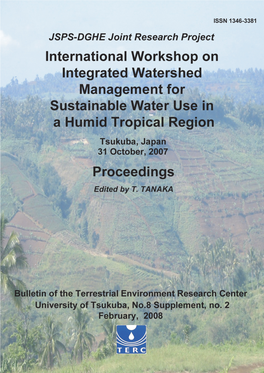 JSPS-DGHE Joint Research Project International Workshop on Integrated Watershed