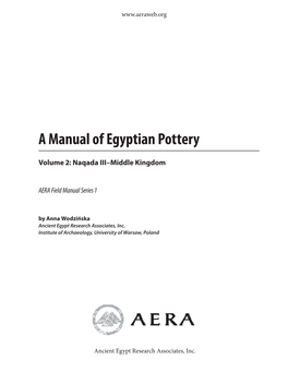 A Manual of Egyptian Pottery