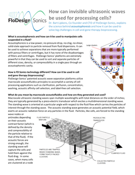 How Can Invisible Ultrasonic Waves Be Used for Processing Cells? Dr