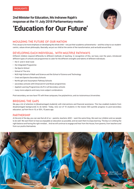 'Education for Our Future'