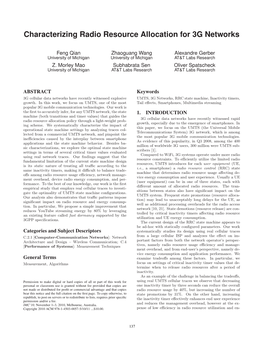 Characterizing Radio Resource Allocation for 3G Networks