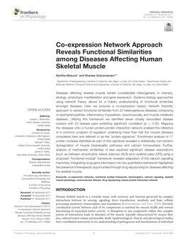 Co-Expression Network Approach Reveals Functional Similarities Among Diseases Affecting Human Skeletal Muscle