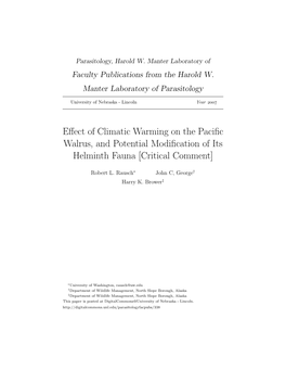 Effect of Climatic Warming on the Pacific