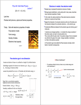 Phys 446 Solid State Physics Lecture 7 (Ch. 4.1 – 4.3, 4.6.) Last Time