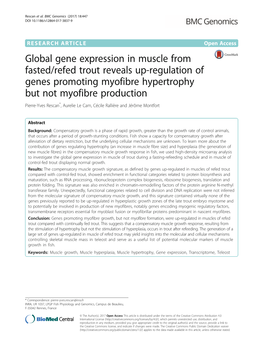 Global Gene Expression in Muscle from Fasted/Refed Trout Reveals Up