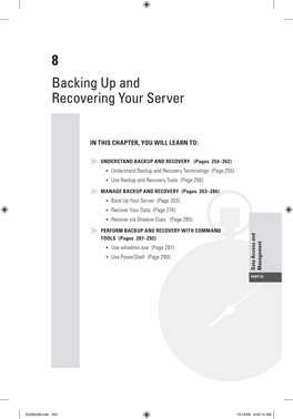 Backing up and Recovering Your Server