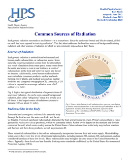 Background Radiation Fact Sheet