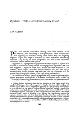 Population Trends in Seventeenth-Century Ireland