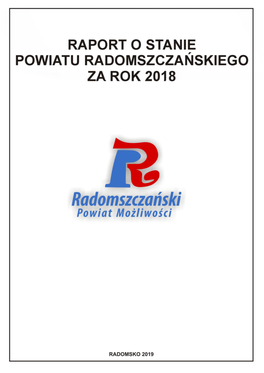 Raport O Stanie Powiatu Radomszczańskiego Za 2018