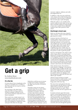 Get a Grip the Foreleg Joints (Especially the Knees and by Andrew Bowe Elbows) Get ‘Smashed’
