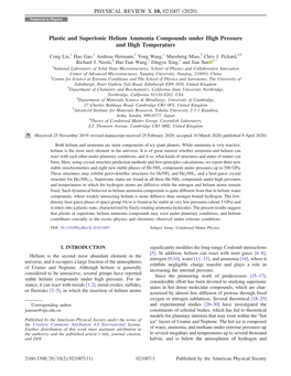 Plastic and Superionic Helium Ammonia Compounds Under High Pressure and High Temperature