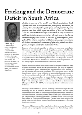 Fracking and the Democratic Deficit in South Africa [PDF, 666KB]