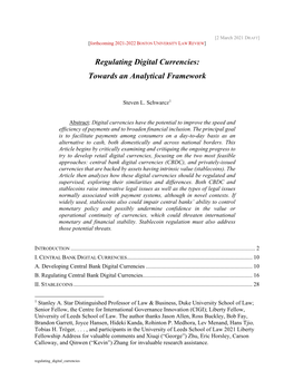 Regulating Digital Currencies: Towards an Analytical Framework