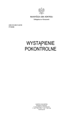 Wystąpienie Pokontrolne