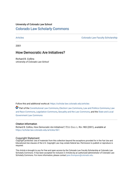 How Democratic Are Initiatives?