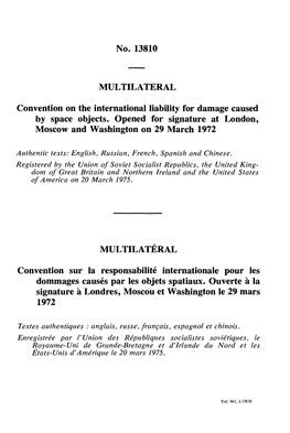 Convention on the International Liability for Damage Caused by Space Objects