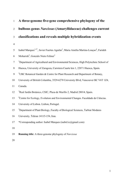 A Three-Genome Five-Gene Comprehensive Phylogeny of The