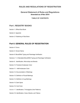 Ialha Rules and Regulations of Registration