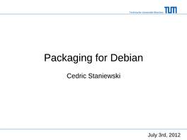 Debian Packaging