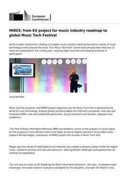 MIRES: from EU Project for Music Industry Roadmap to Global Music Tech Festival