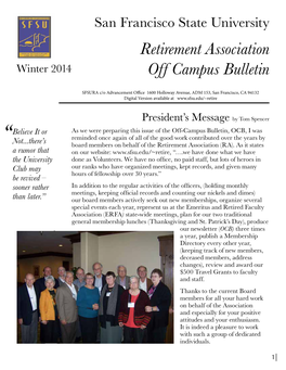 Retirement Association Off Campus Bulletin