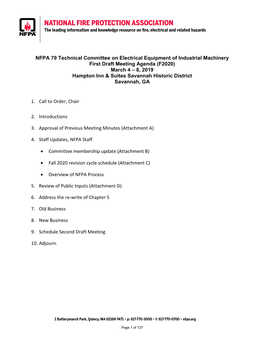 NFPA 79 Technical Committee on Electrical Equipment of Industrial