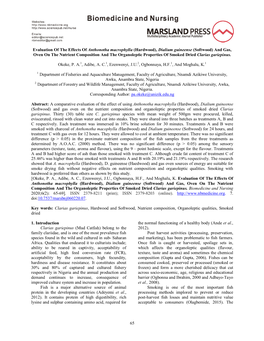 65 Evaluation of the Effects of Anthonotha Macrophylla (Hardwood)