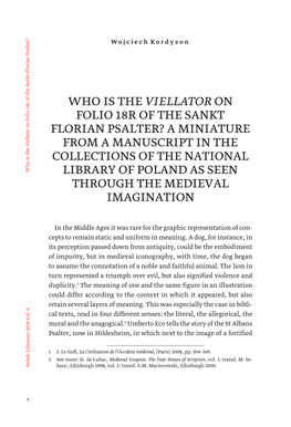 Who Is the Viellator on Folio 18R of the Sankt Florian Psalter? a Miniature from a Manuscript in the Collections of the National