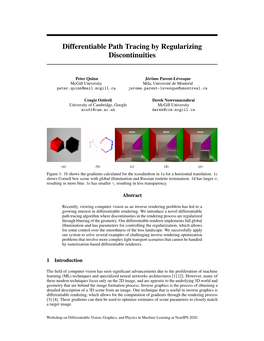 Differentiable Path Tracing by Regularizing Discontinuities