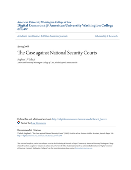 The Case Against National Security Courts