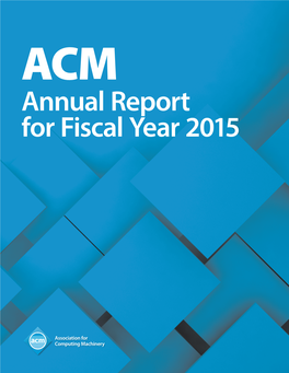 Annual Report for Fiscal Year 2015