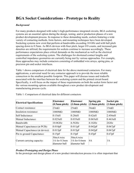 BGA Socket Considerations - Prototype to Reality