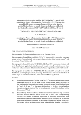 Commission Implementing Decision (EU) 2016/464